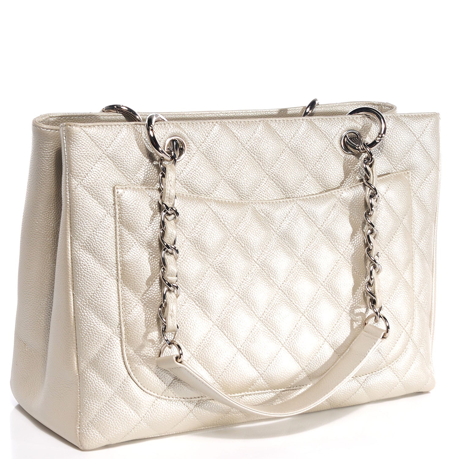 Chanel Caviar Quilted Grand Shopping Tote GST Pearl 2 of 7