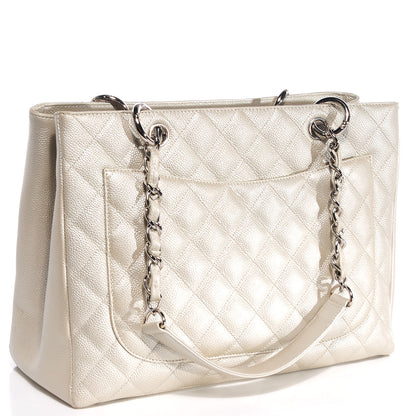 Chanel Caviar Quilted Grand Shopping Tote GST Pearl 2 of 7