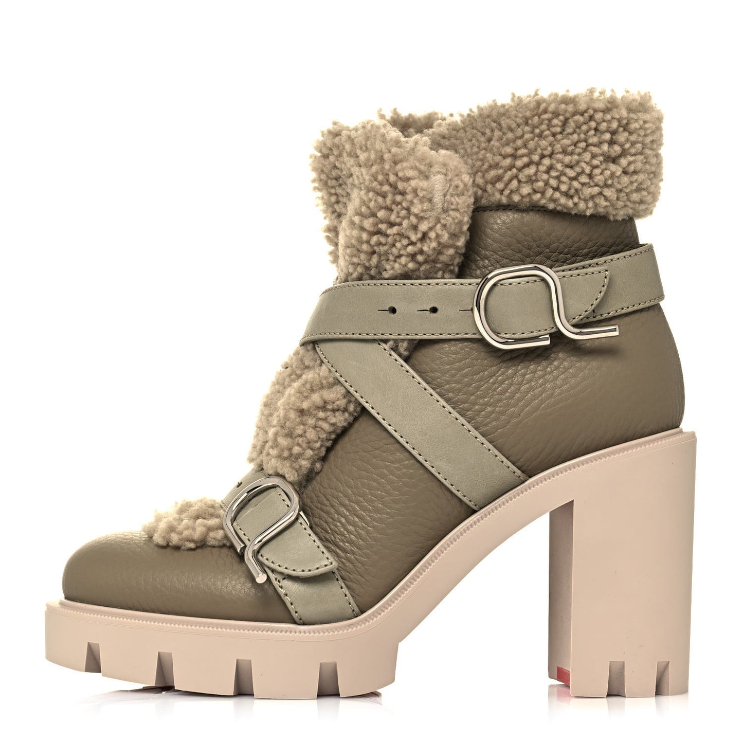 Calfskin Shearling Pole Chic 70 Booties 35 Champignon