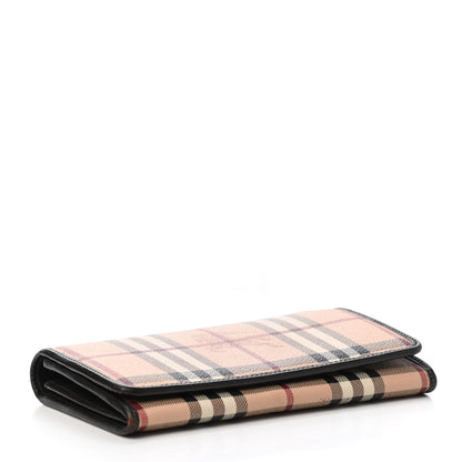 Burberry Haymarket Check Penrose Continental Wallet Chocolate 3 of 4
