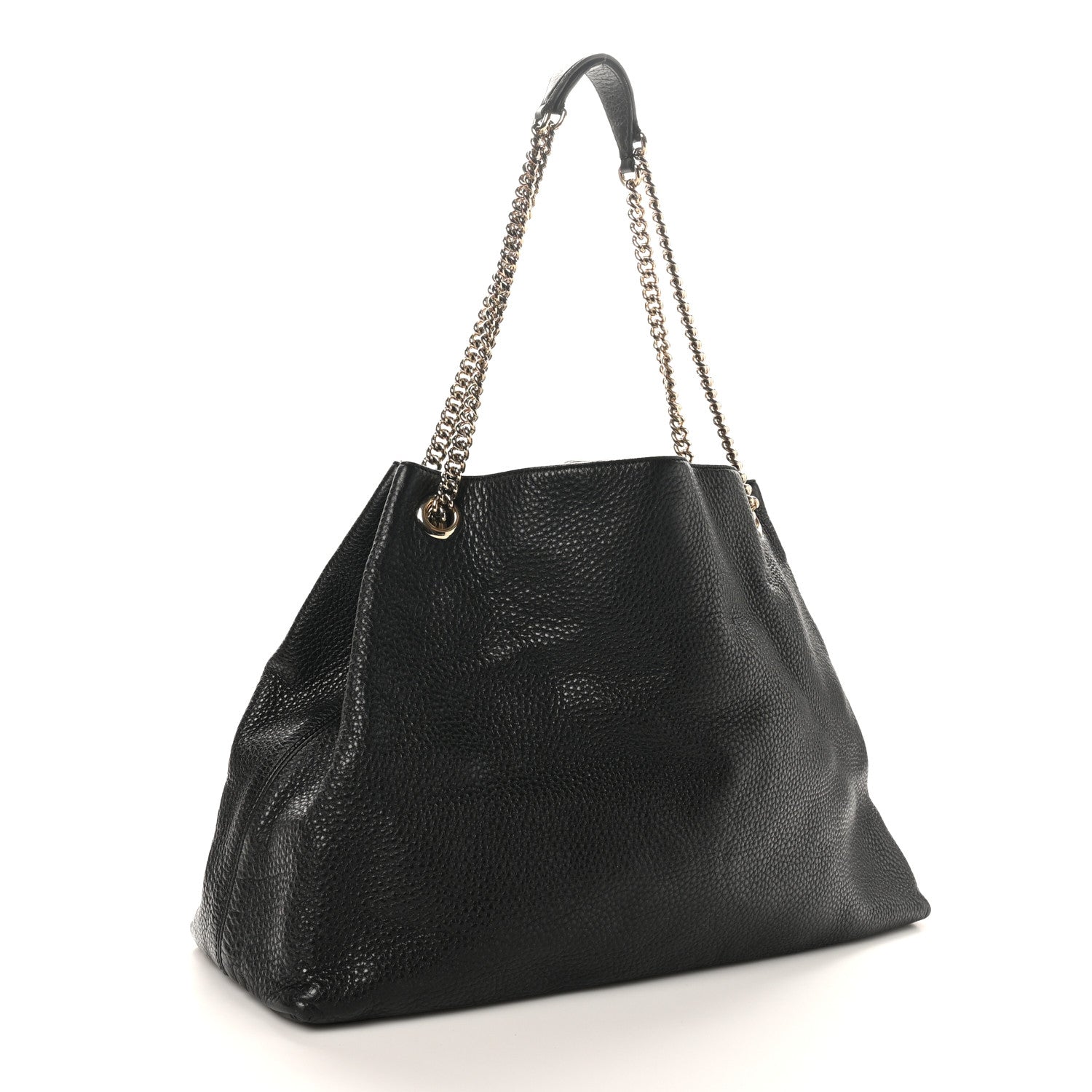Gucci Pebbled Calfskin Medium Soho Chain Shoulder Bag Black 3 of 13