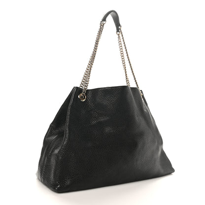 Gucci Pebbled Calfskin Medium Soho Chain Shoulder Bag Black 3 of 13