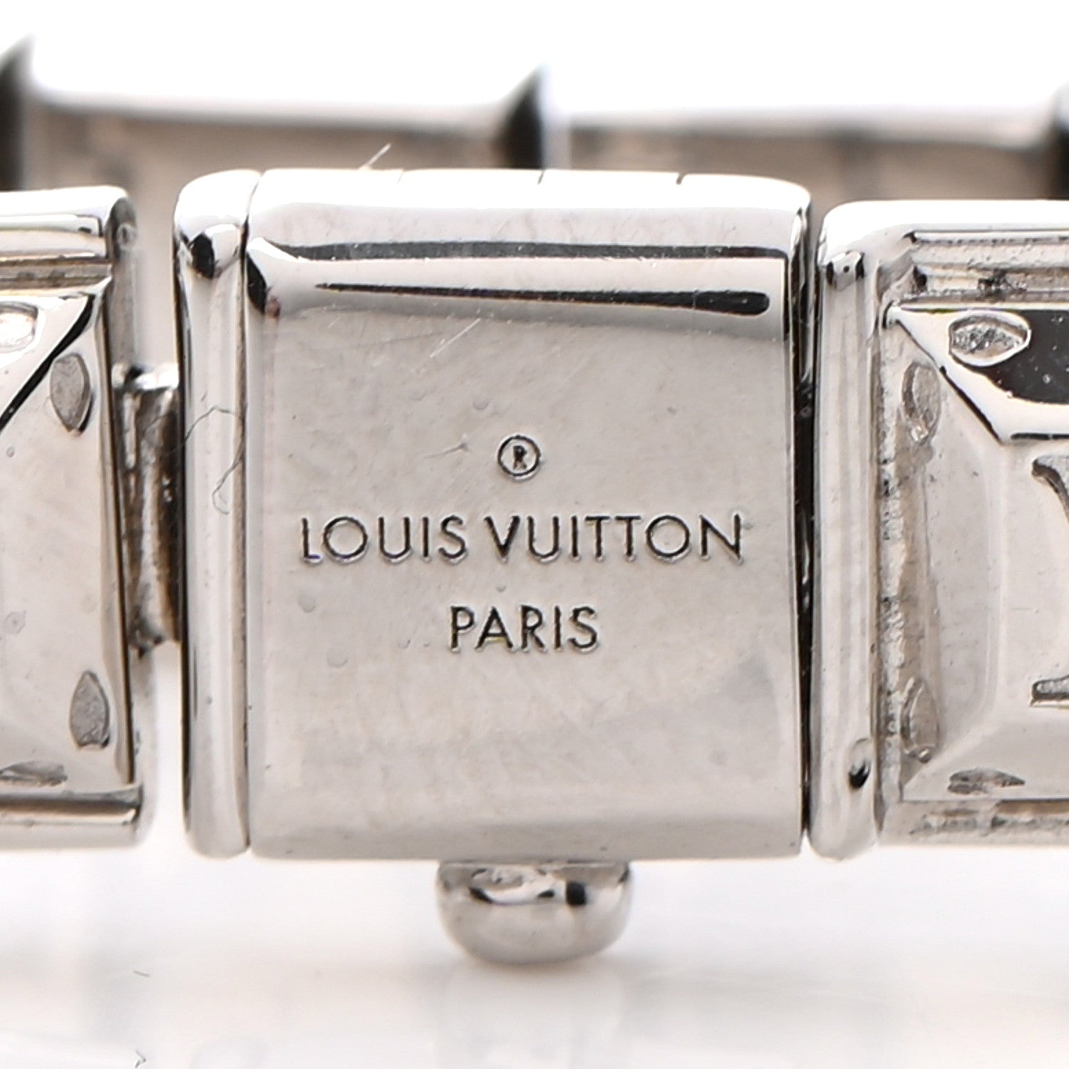 Louis Vuitton Palladium Monogram Nanogram Tennis Bracelet S Silver 4 of 7