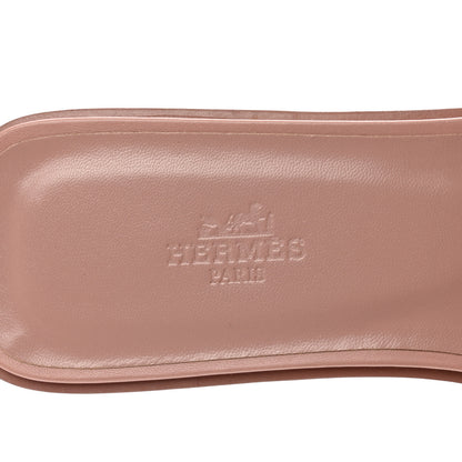 Hermes Box Calfskin Oran Sandals 39 Black Vieux Rose 7 of 9