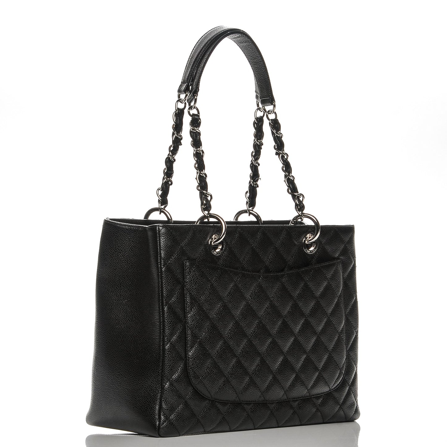 Caviar Quilted Grand Shopping Tote GST Black
