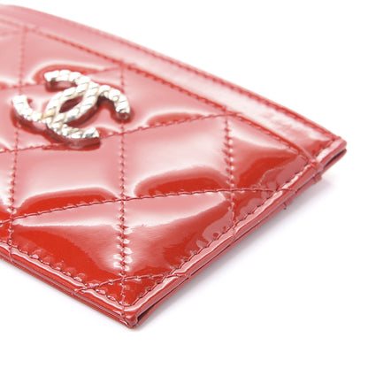 Chanel Patent Quilted Brilliant Card Holder Red 5 of 9