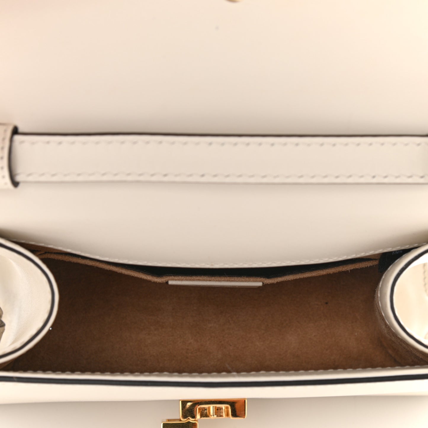 Calfskin Mini Sylvie Top Handle Bag White