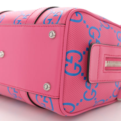 Gucci Calfskin GG Tennis Bi-Color Embossed Mini Duffle Bag Modern Fucsia Modern Blue 10 of 10