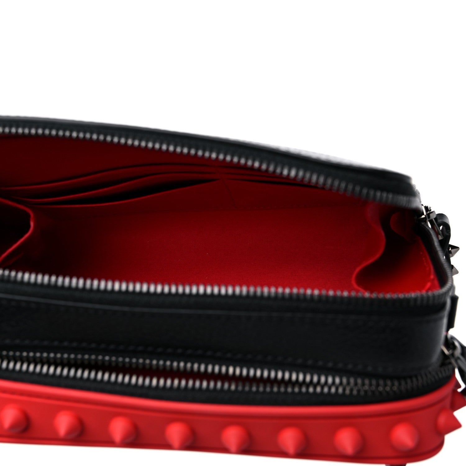 Christian Louboutin Empire Calfskin Gomme Spikes Loubitown Crossbody Loubi Black 6 of 12