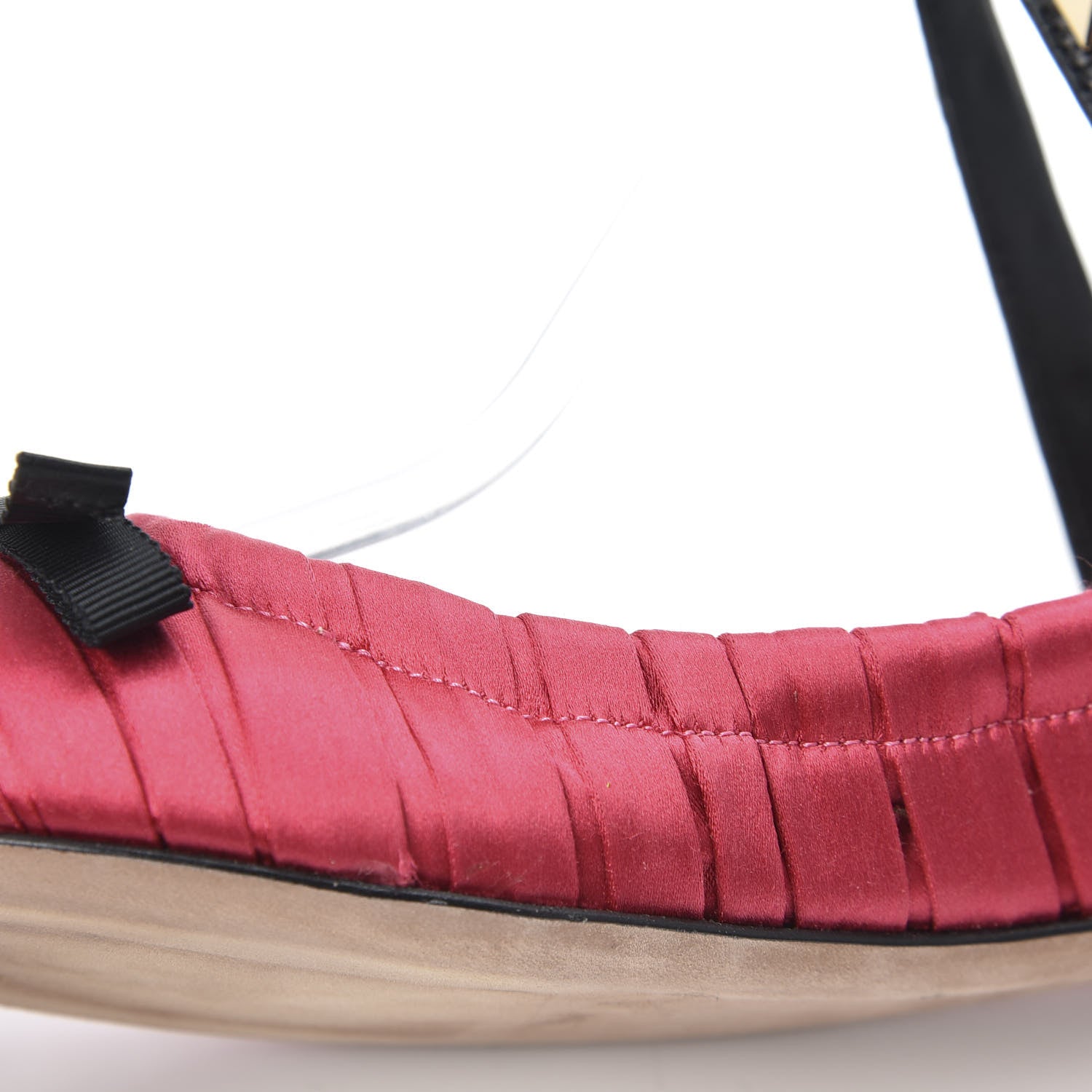 Valentino Garavani Satin Rockstud Ankle Strap Ballet Flats 35 Fuchsia 11 of 13