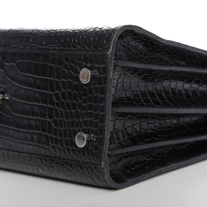Saint Laurent Calfskin Crocodile Embossed Baby Sac De Jour Black 11 of 12