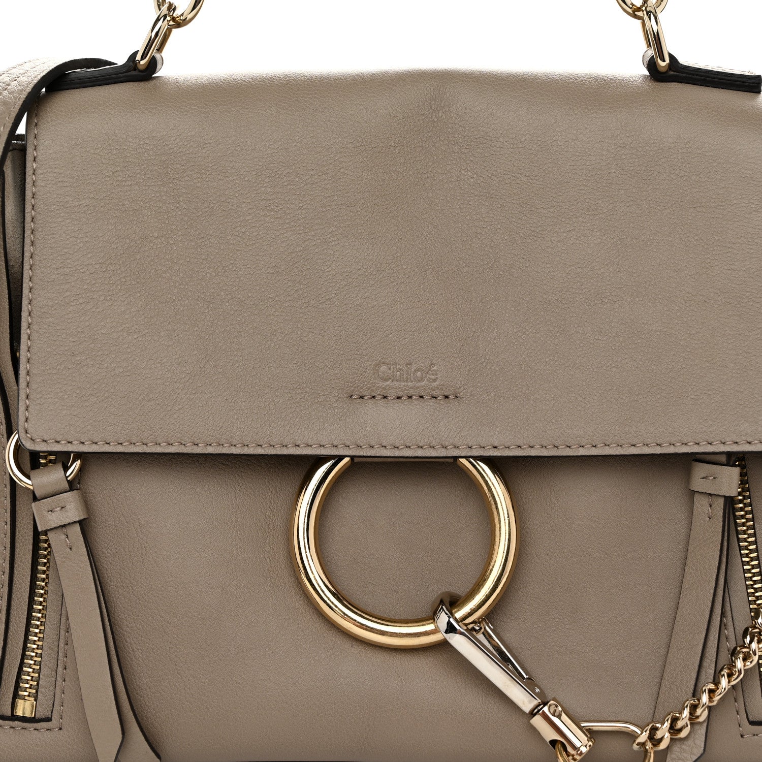 Chloe Calfskin Mini Faye Day Shoulder Bag Motty Grey 9 of 14