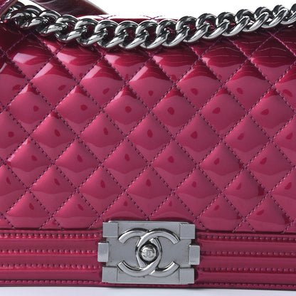 Chanel Metallic Patent Calfskin Quilted Medium Boy Flap Pink 10 of 10