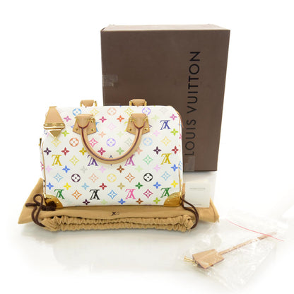 Louis Vuitton Monogram Multicolor Speedy 30 White 2 of 7