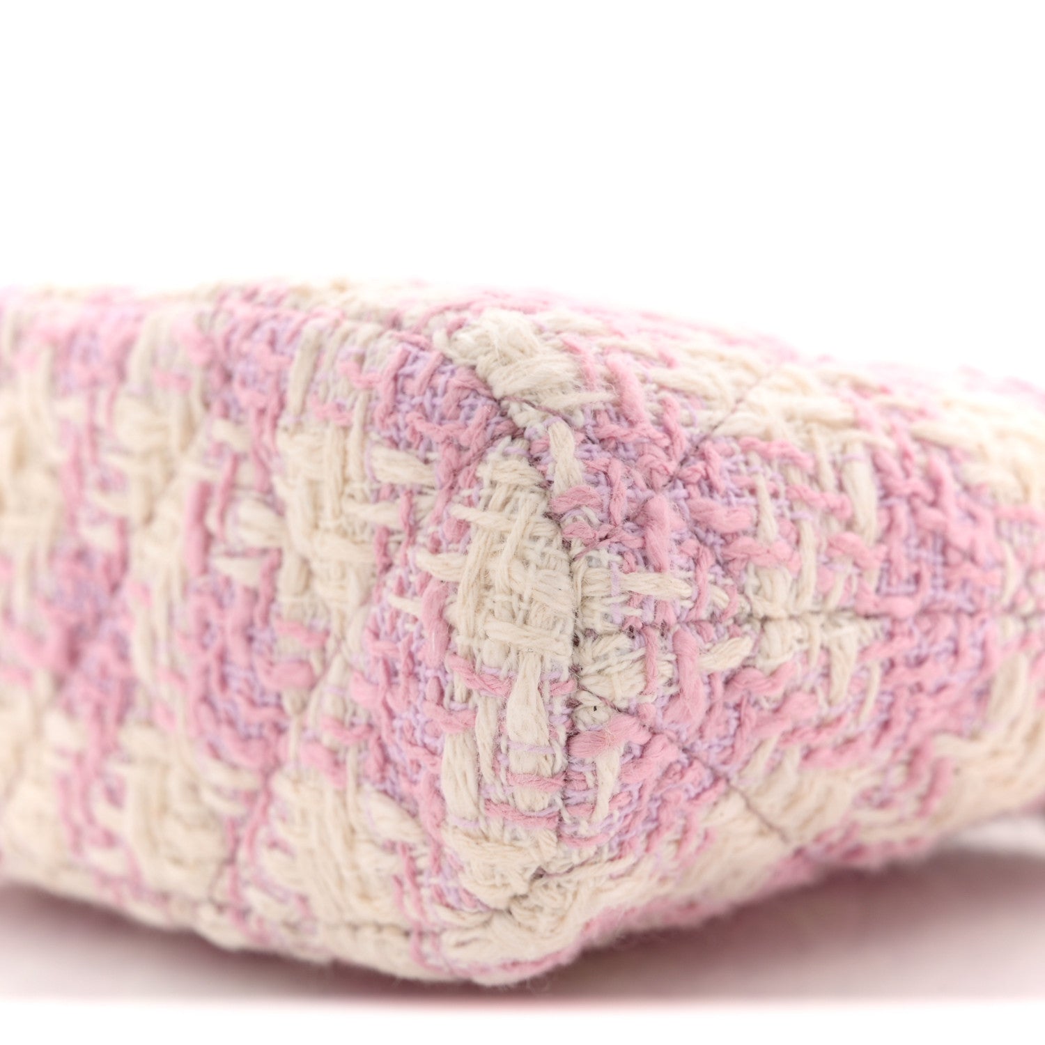 Chanel Tweed Quilted Mini Clutch With Chain Pink 10 of 11