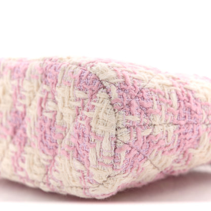 Chanel Tweed Quilted Mini Clutch With Chain Pink 10 of 11