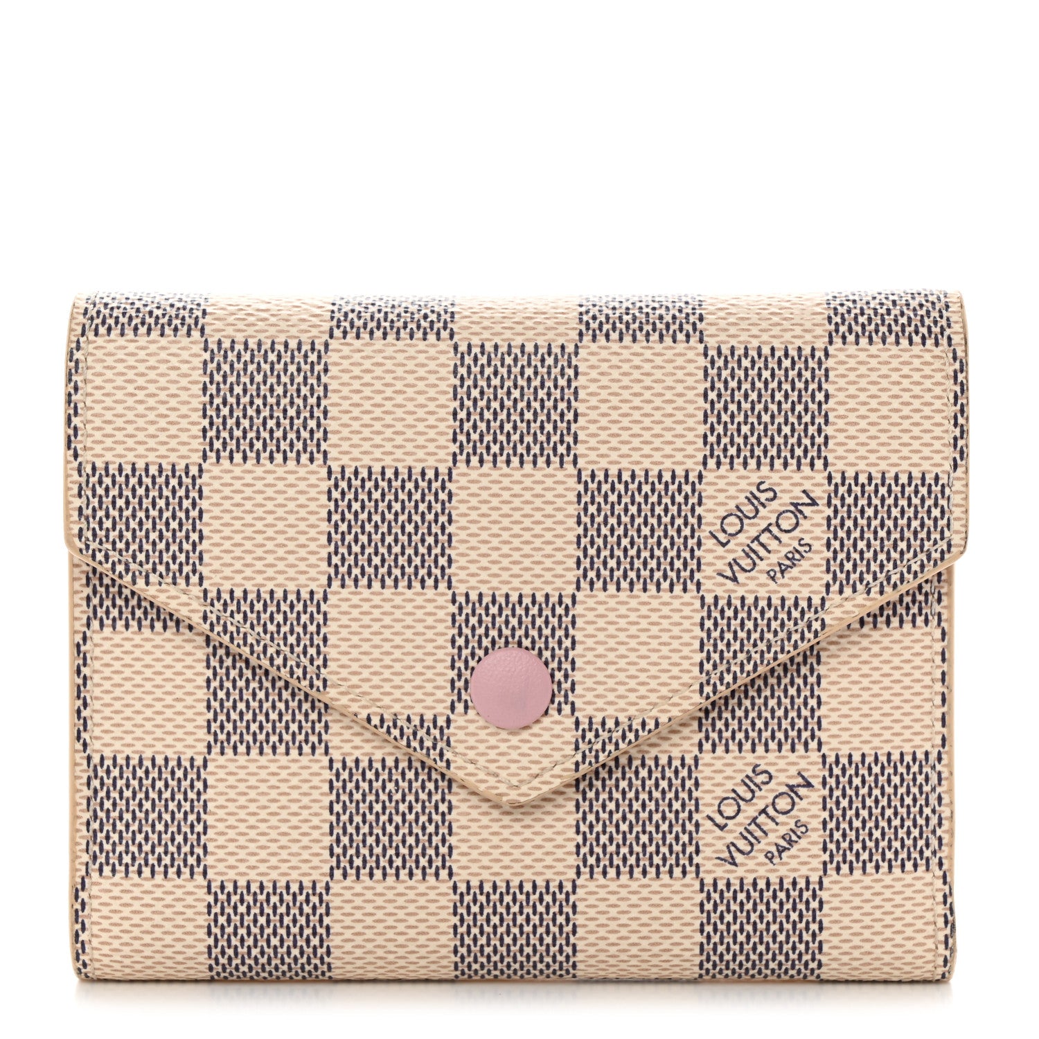 Louis Vuitton Damier Azur Victorine Wallet Rose Ballerine 1 of 6