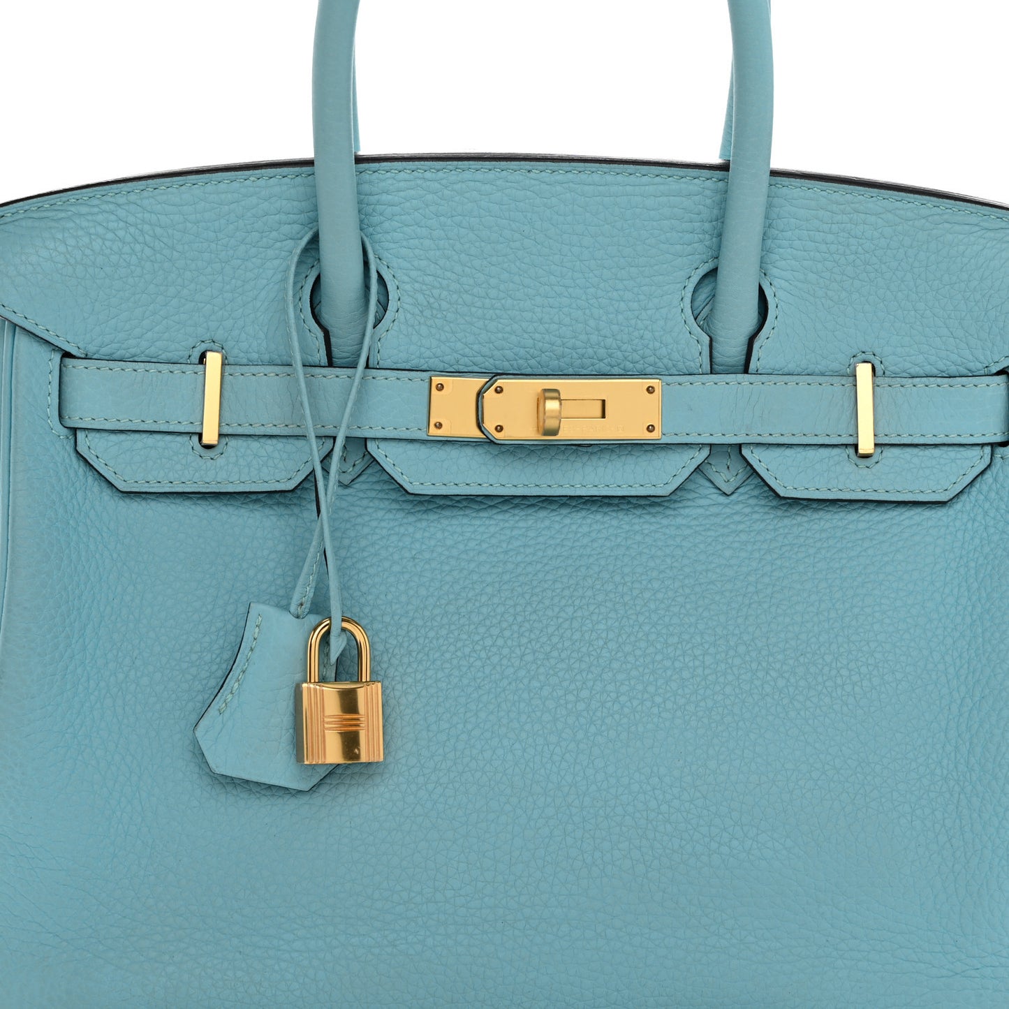 Taurillon Clemence Birkin 30 Bleu Atoll
