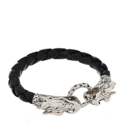 John Hardy Sterling Silver Leather Naga Dragon Legend Bracelet Black 5 of 5