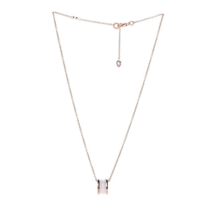 Bulgari 18K Rose Gold White Ceramic B.Zero1 Pendant Necklace 3 of 7