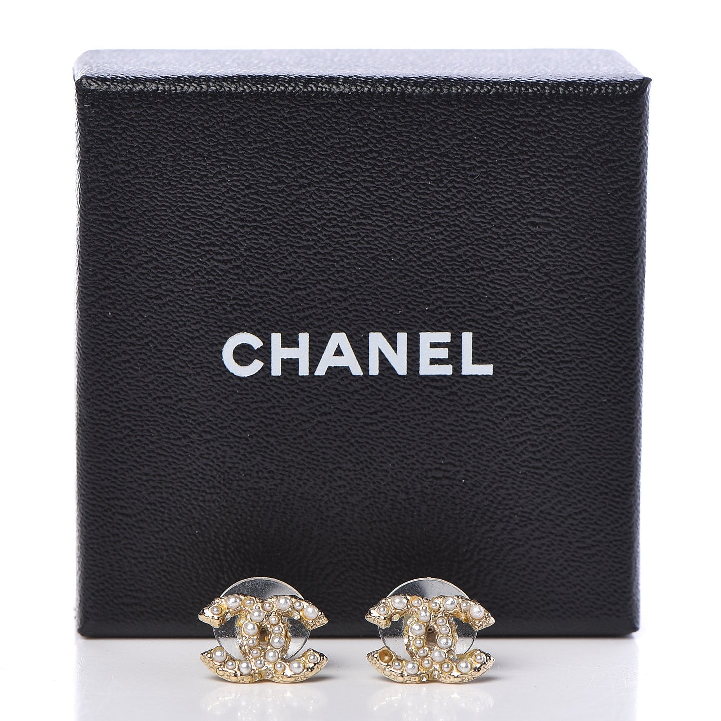 Pearl Crystal CC Earrings Light Gold