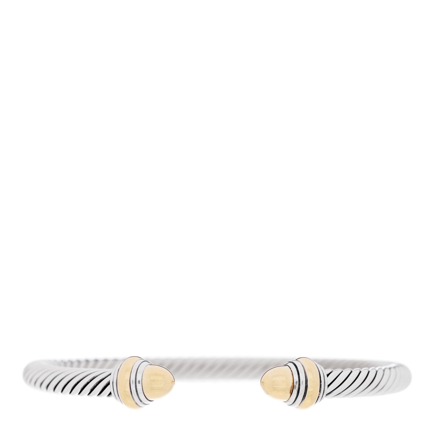 David Yurman Sterling Silver 14K Yellow Gold 5mm Cable Classics Dome Bracelet 1 of 3