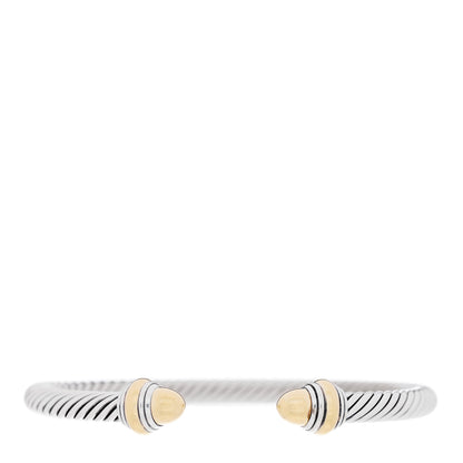 David Yurman Sterling Silver 14K Yellow Gold 5mm Cable Classics Dome Bracelet 1 of 3