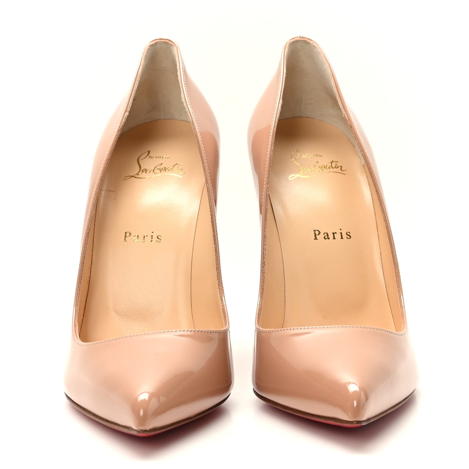 Christian Louboutin Patent Pigalle Follies 100 Pumps 39.5 Nude 2 of 8