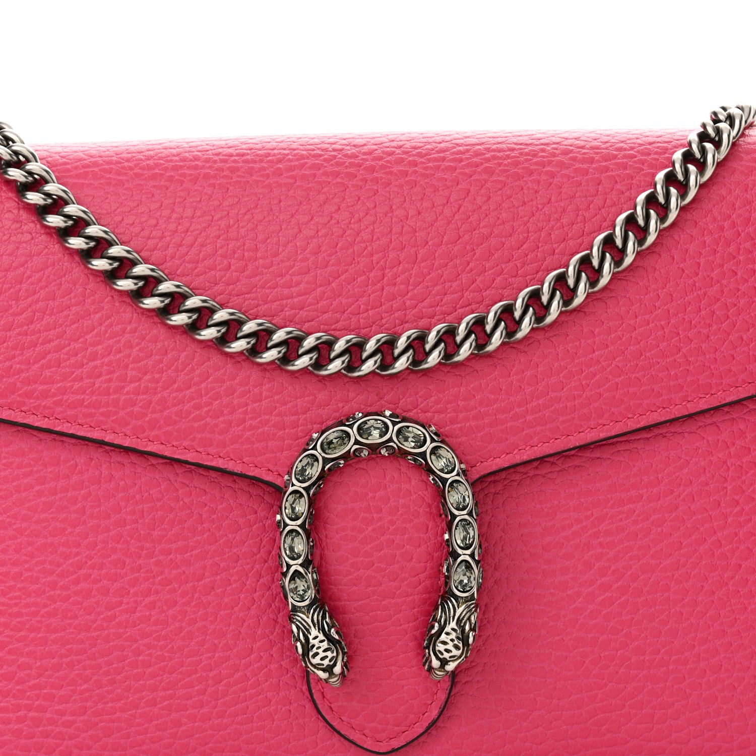 Gucci Dollar Calfskin Crystal Mini Dionysus Chain Wallet Box Pink 8 of 13