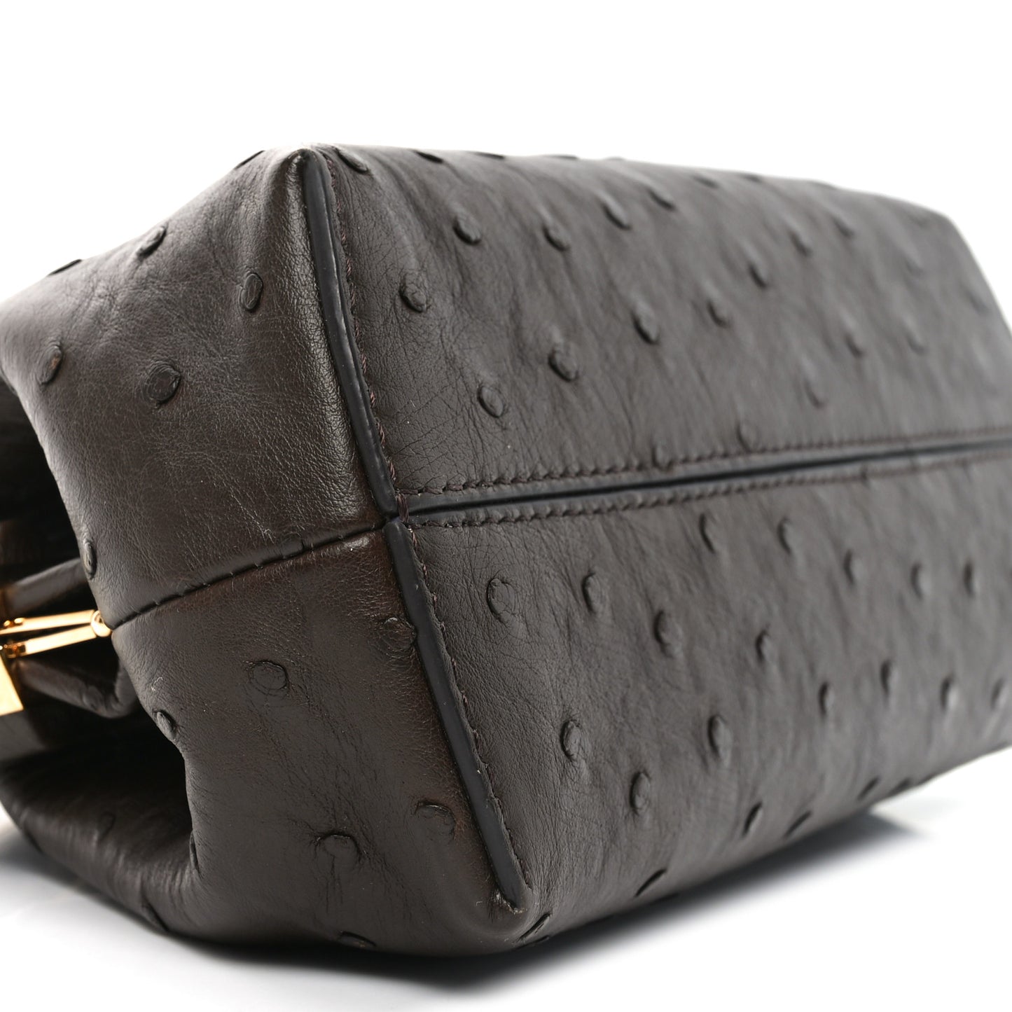 Ostrich Small Fendi First Dark Coffee
