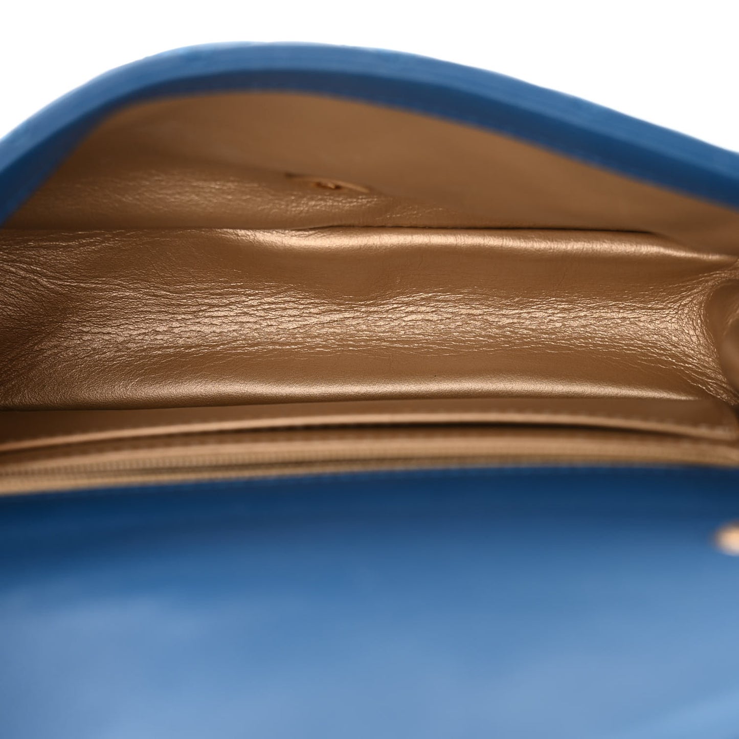 Lambskin Quilted Pearl Crush Mini Rectangular Flap Blue