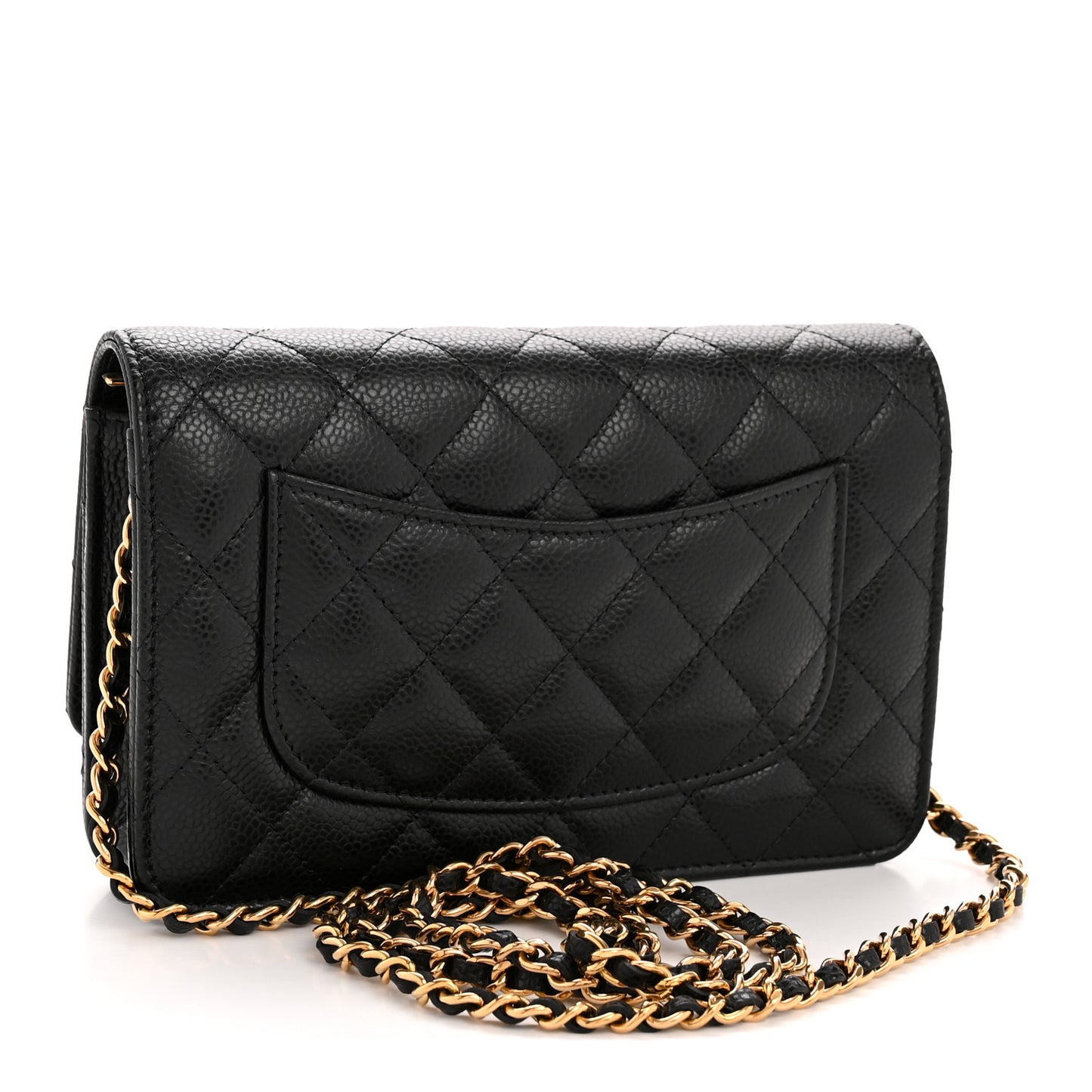 Caviar Quilted Wallet On Chain WOC Black