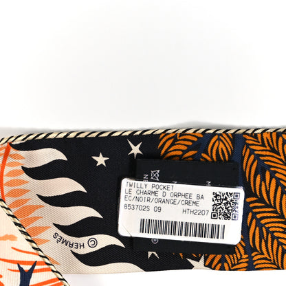 Hermes Silk Le Charme D Orphee Black Orange Creme 3 of 3