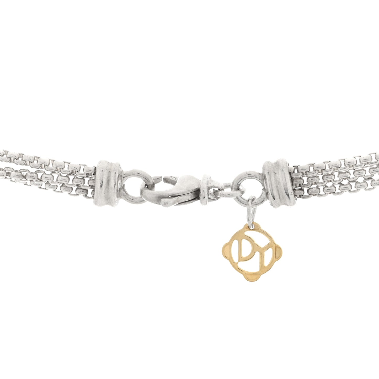 Sterling Silver 18K Yellow Gold Lariat Waterfall Necklace