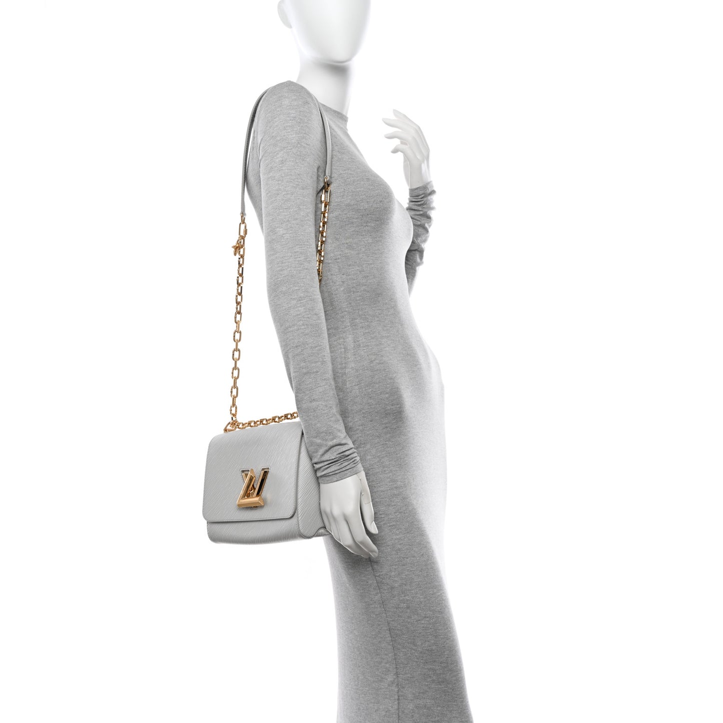 Epi Twist Shoulder Bag MM Gris