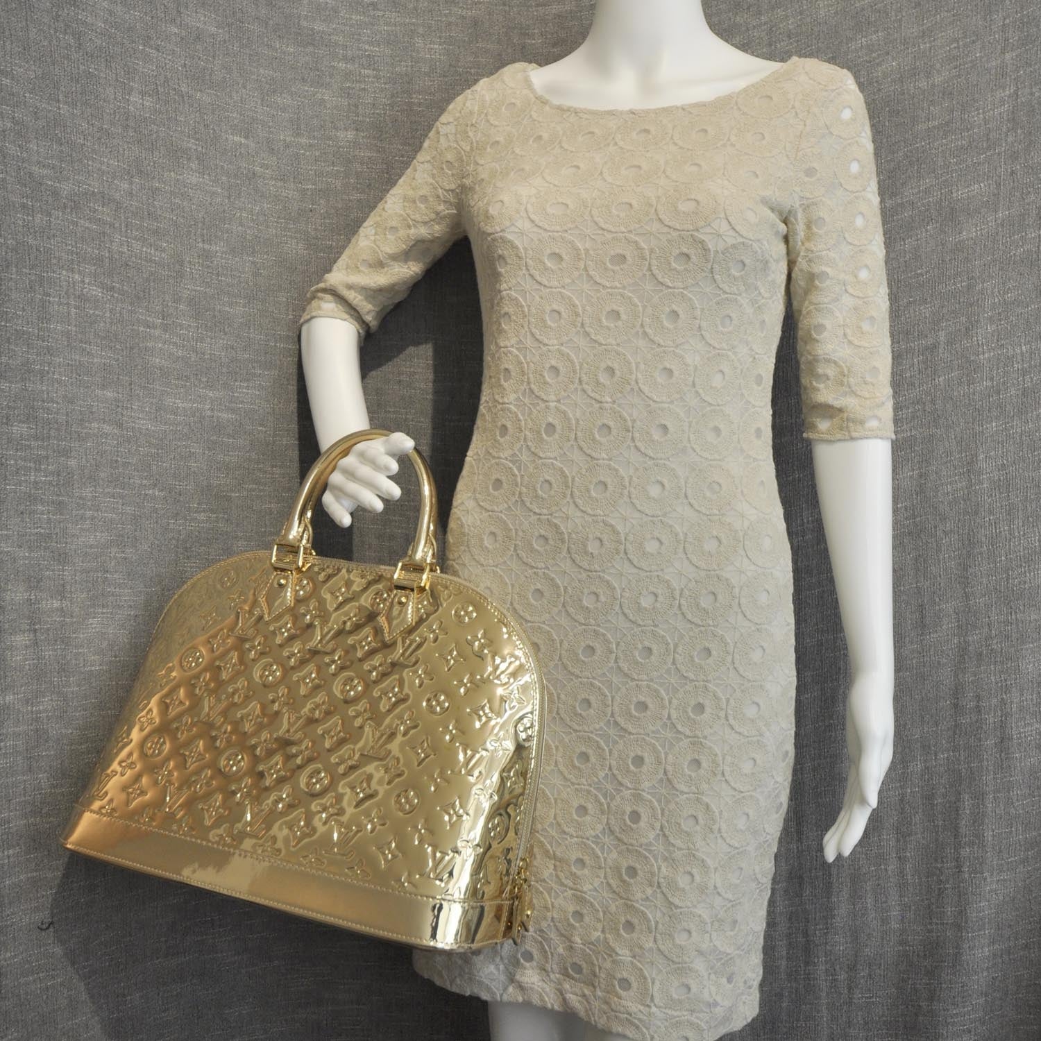 Louis Vuitton Monogram Miroir Alma MM Gold 2 of 8