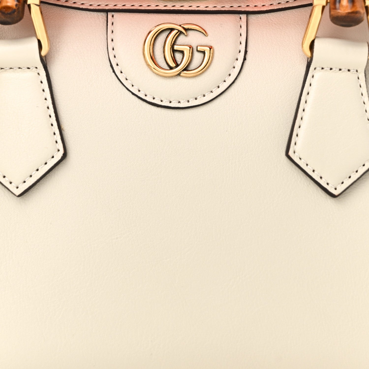 Gucci Wonka Grain Calfskin Mini Diana Tote Bag Mystic White Orange Fluo 8 of 10