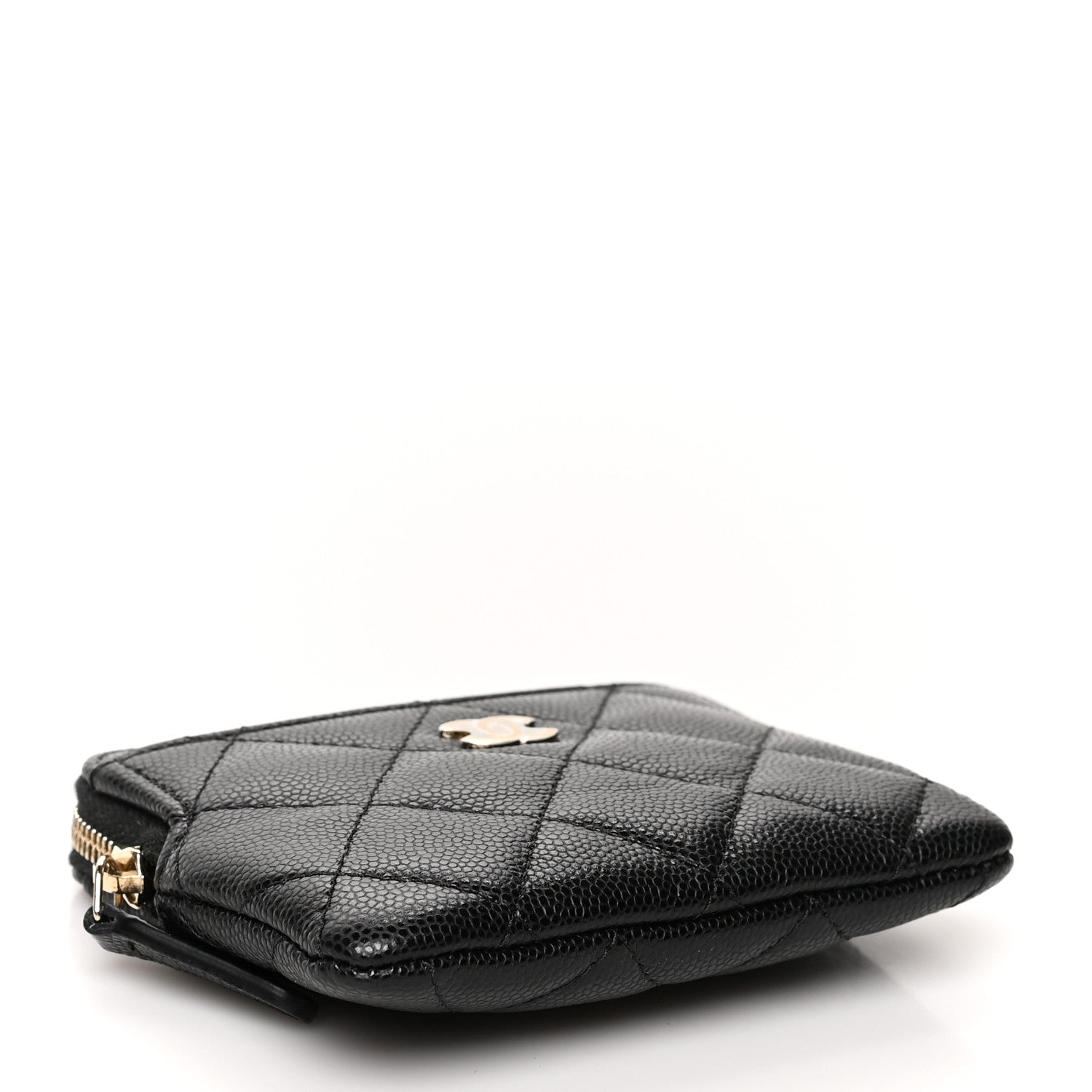 Chanel Caviar Quilted Zip Card Holder Wallet Black 4 of 9