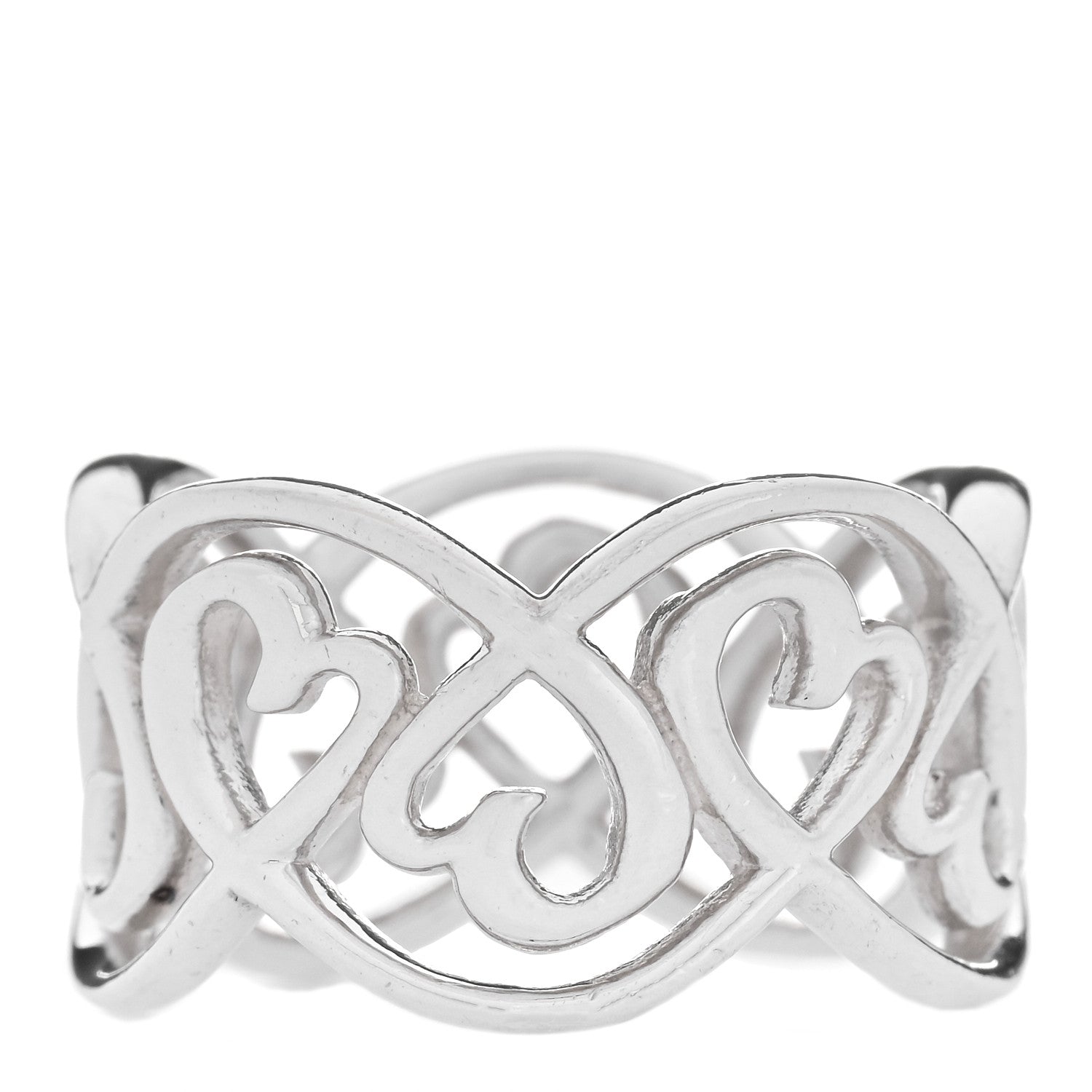 Tiffany Sterling Silver Paloma Picasso Loving Heart Band Ring 49 5 3 of 4
