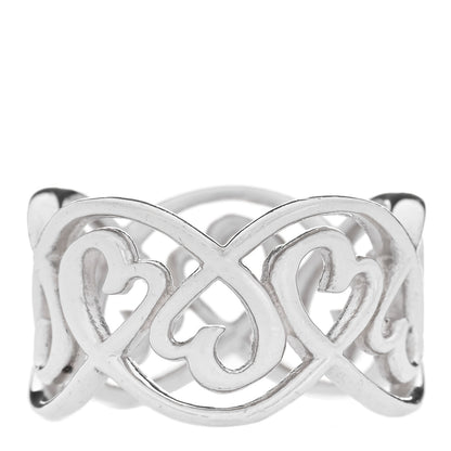Tiffany Sterling Silver Paloma Picasso Loving Heart Band Ring 49 5 3 of 4