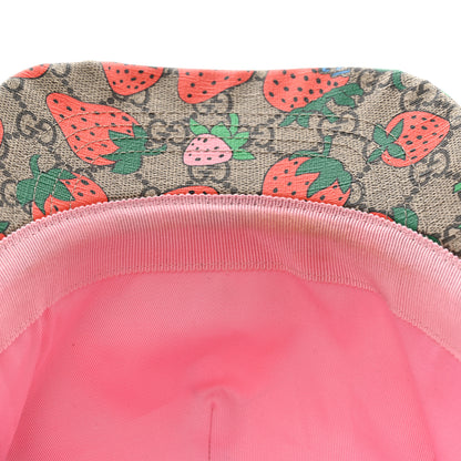 Gucci GG Supreme Monogram Strawberry Baseball Hat M Beige 15 of 20