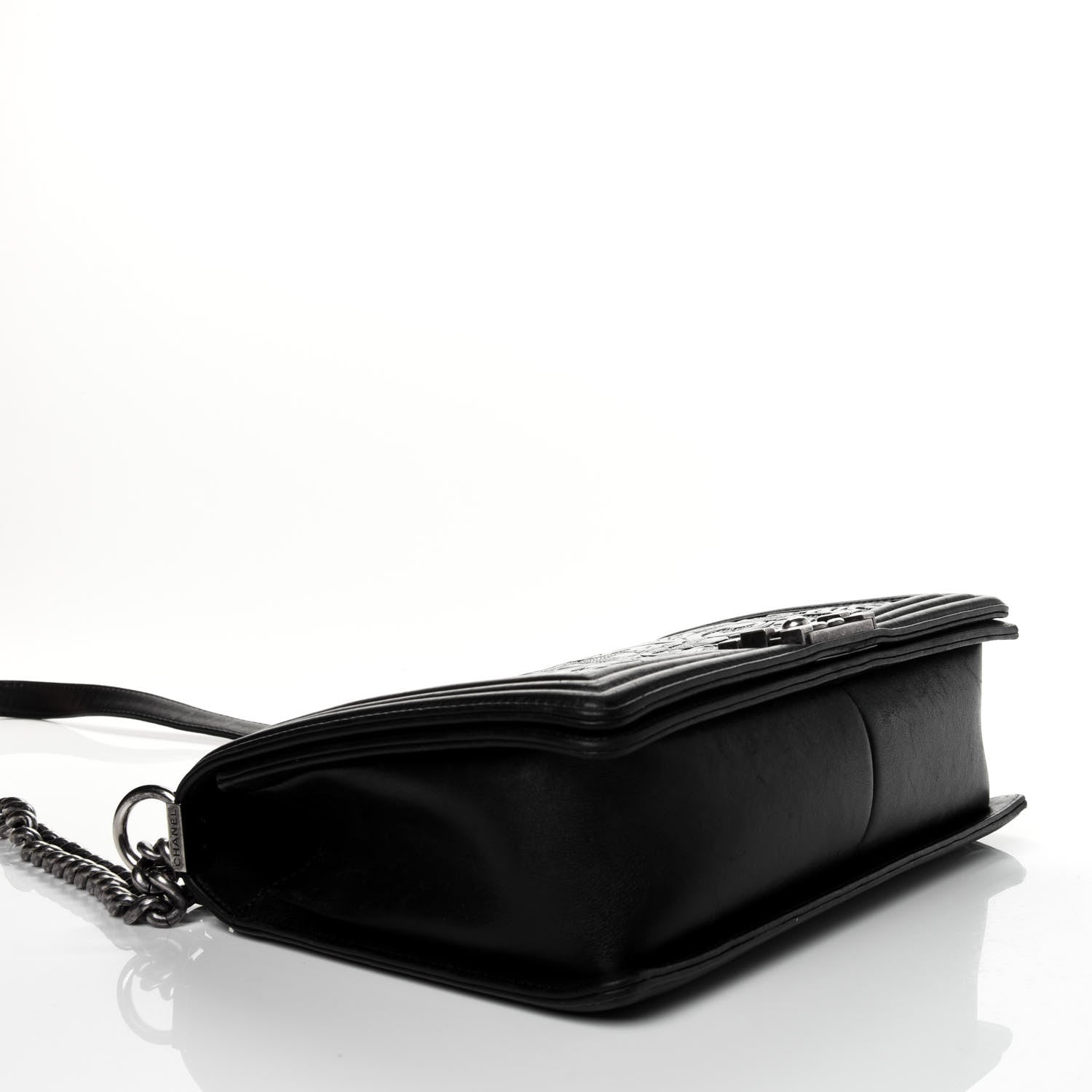 Chanel Calfskin Embossed New Medium Cordoba Boy Flap Black 3 of 5