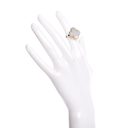 Van Cleef & Arpels 18K Yellow Gold Mother of Pearl Magic Alhambra Ring 47 4 2 of 6