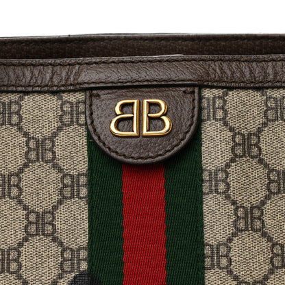 Gucci X BALENCIAGA BB Supreme Monogram Web Graffiti Medium Ophidia Shopping Tote Beige New Acero 16 of 23