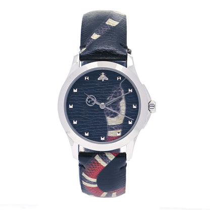 Gucci Stainless Steel Calfskin 38mm Le Marche Des Merveilles Snake Quartz Watch Black 1 of 7