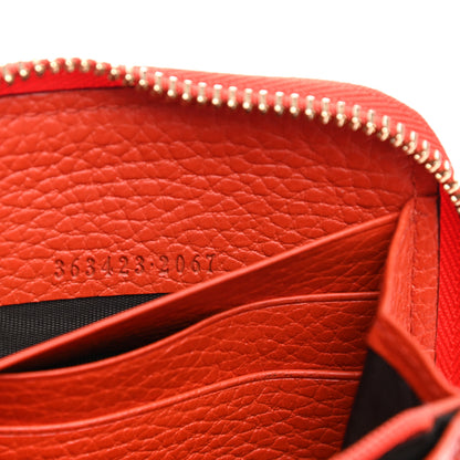 Gucci Monogram Dollar Calfskin Zip Around Wallet Beige Ebony Sun Orange 7 of 11