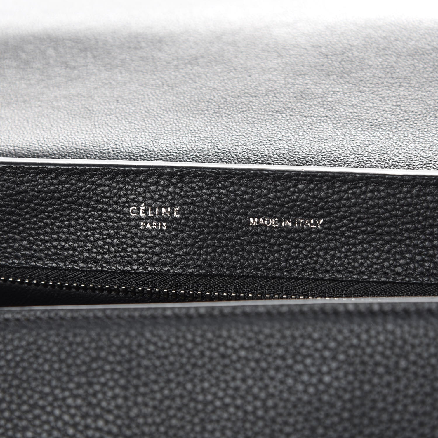 Celine Drummed Calfskin Suede Medium Trapeze Black 7 of 10