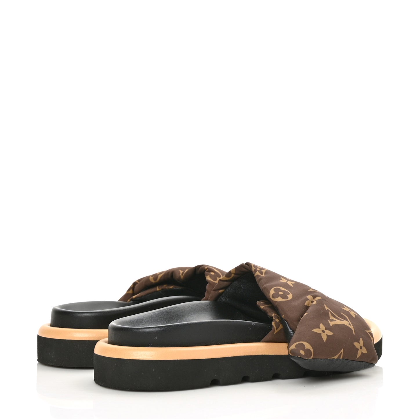 Nylon Monogram Pool Pillow Comfort Mule 37 Cacao Brown