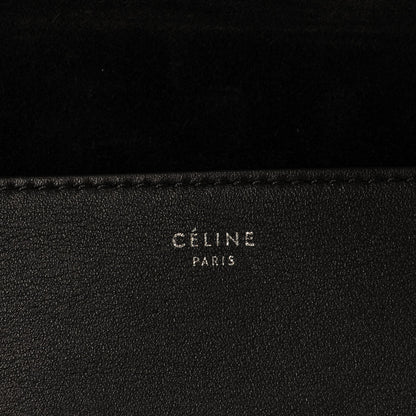 Celine Spazzolato Calfskin Diamond Clutch White Black 7 of 8