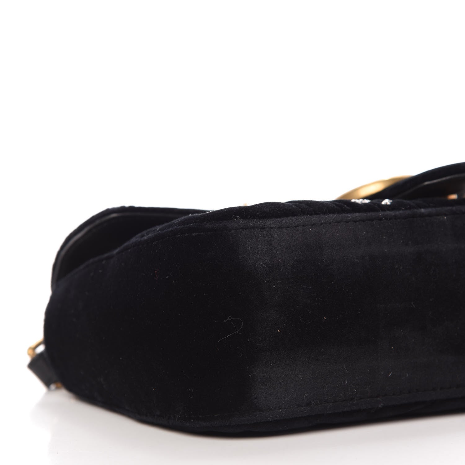 Gucci Velvet Matelasse Marquise Crystals Embroidered Small GG Marmont Shoulder Bag Black 6 of 10